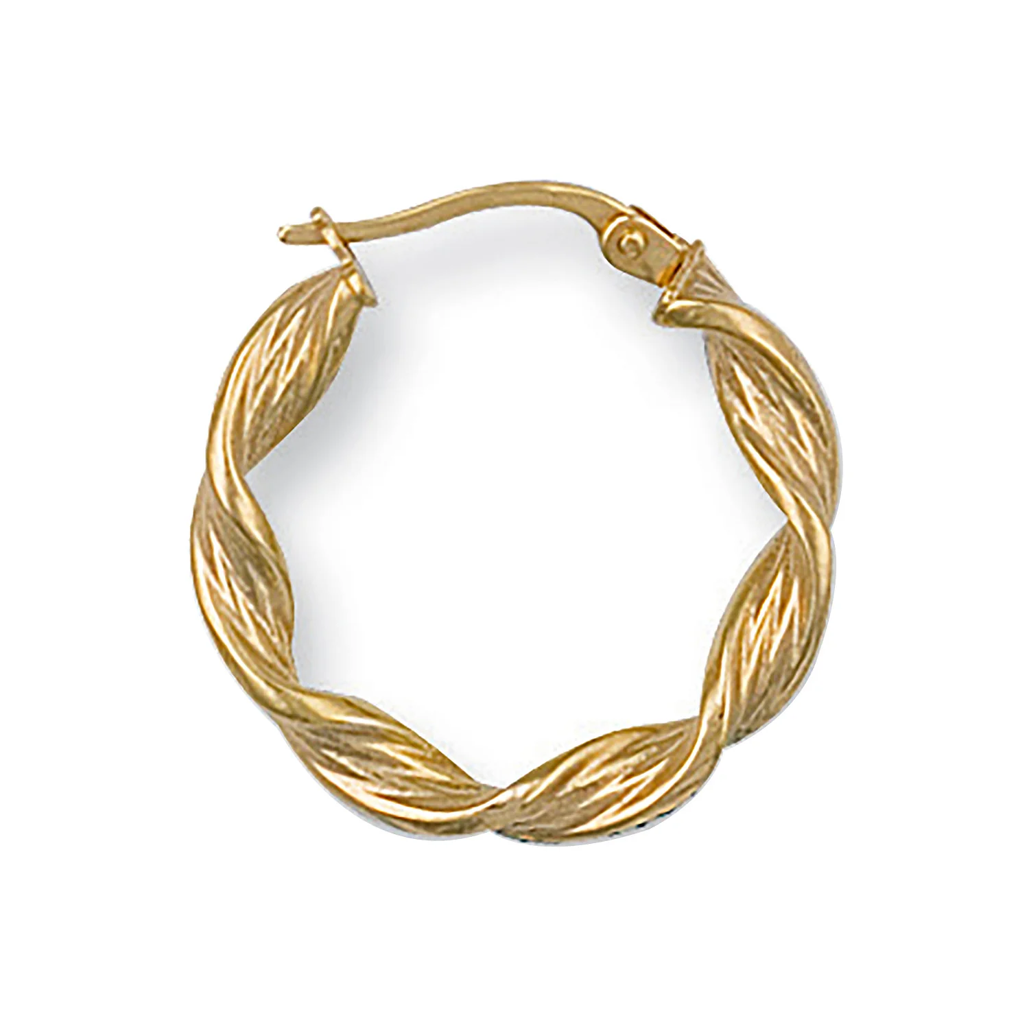 Yellow Gold 22mm Twisted Hoop Earrings - 9ct Gold - Image 2