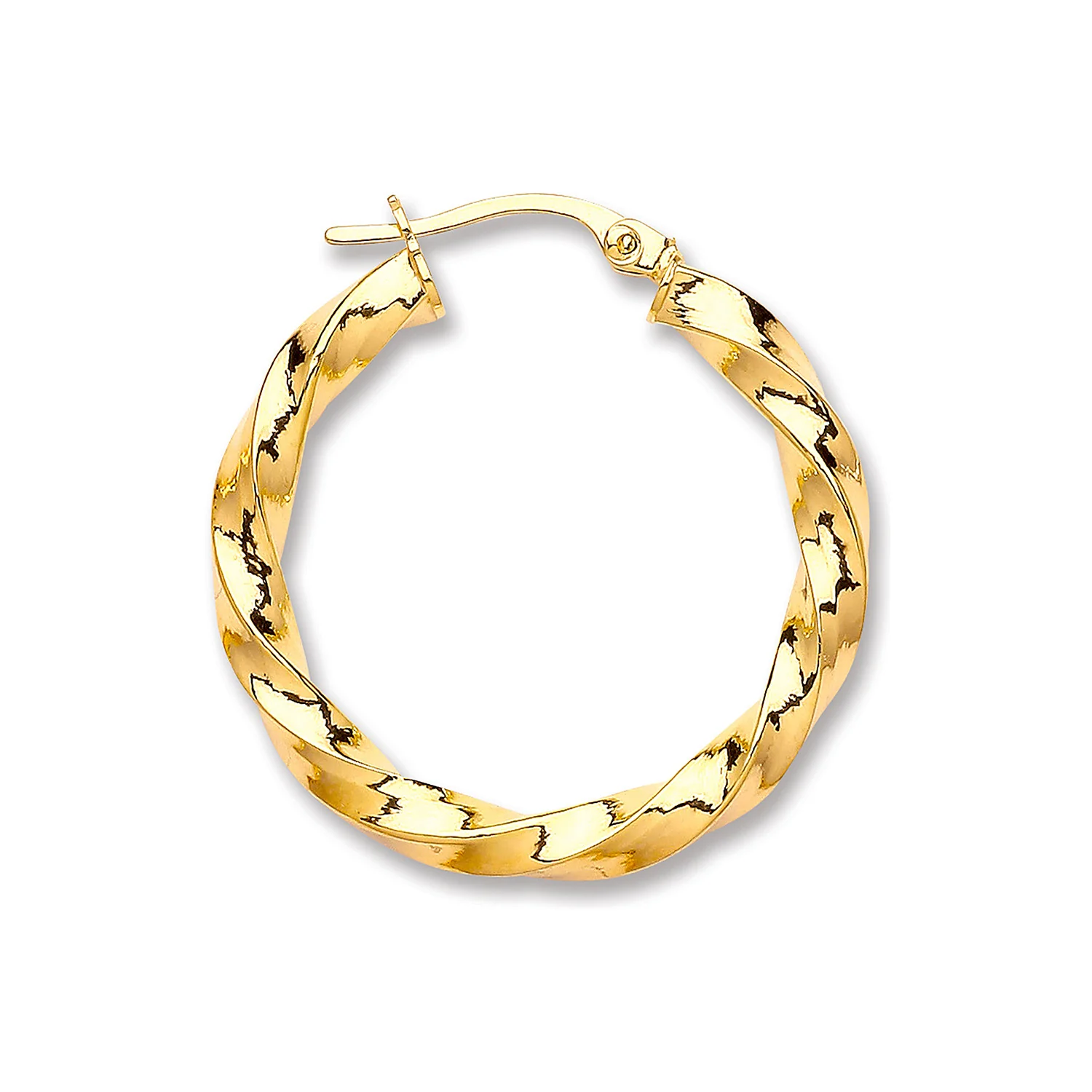Yellow Gold 26mm Twist Hoop - 9ct Gold - Image 2