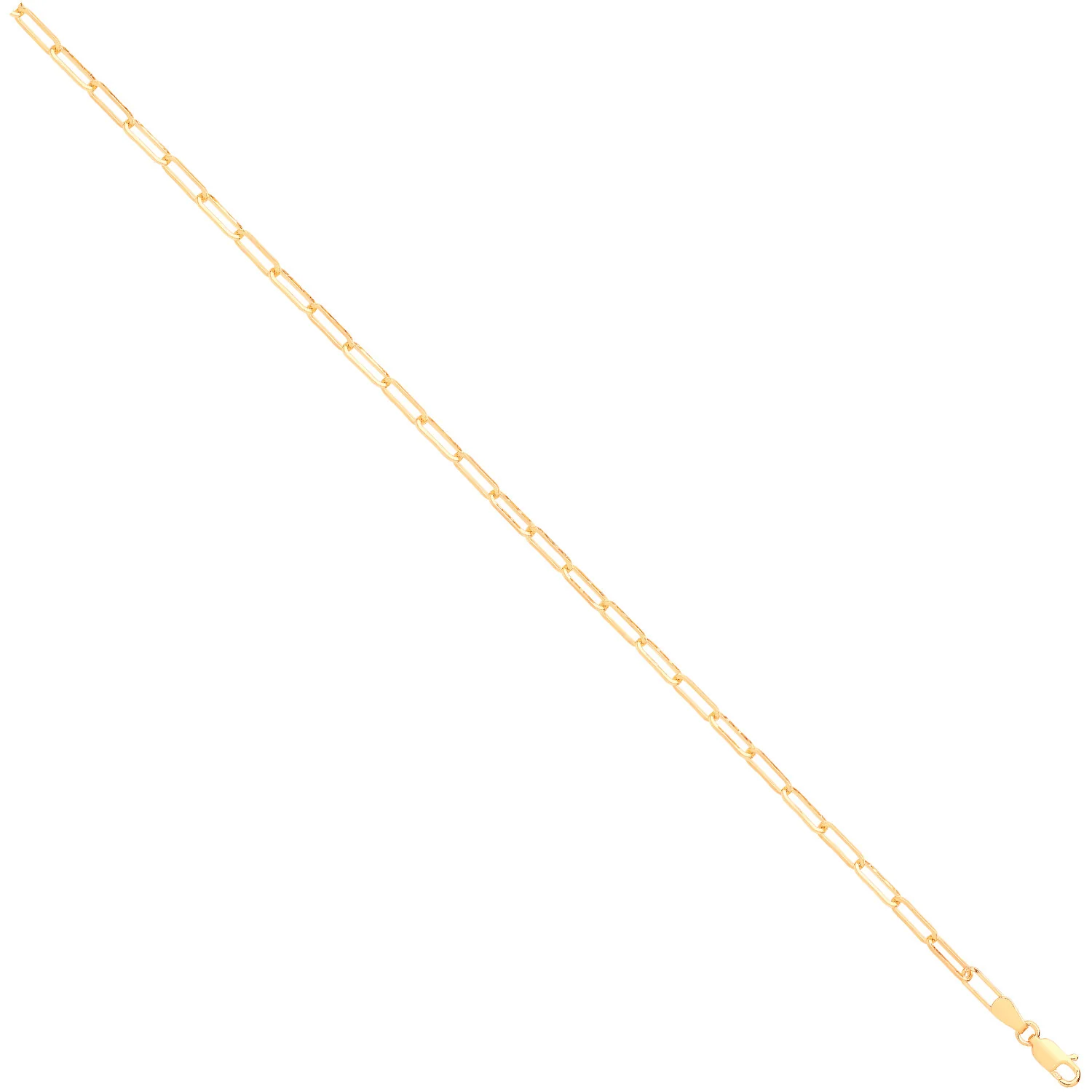 Yellow Gold 3.3mm Paper Clip Chain - 9ct Gold - Image 2
