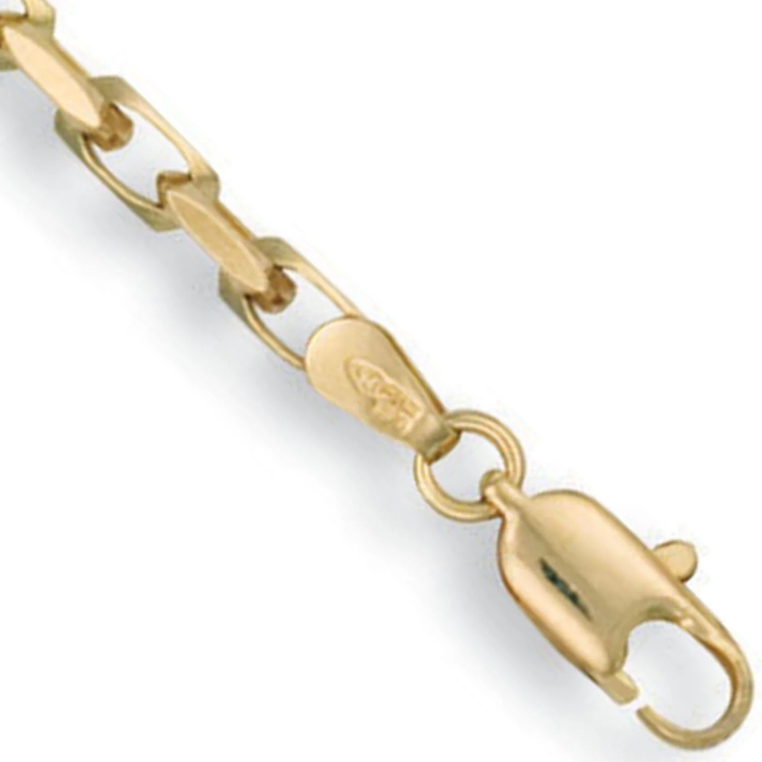 Yellow Gold 3.5mm Diamond Cut Oval Belcher Chain - 9ct Gold - Image 2