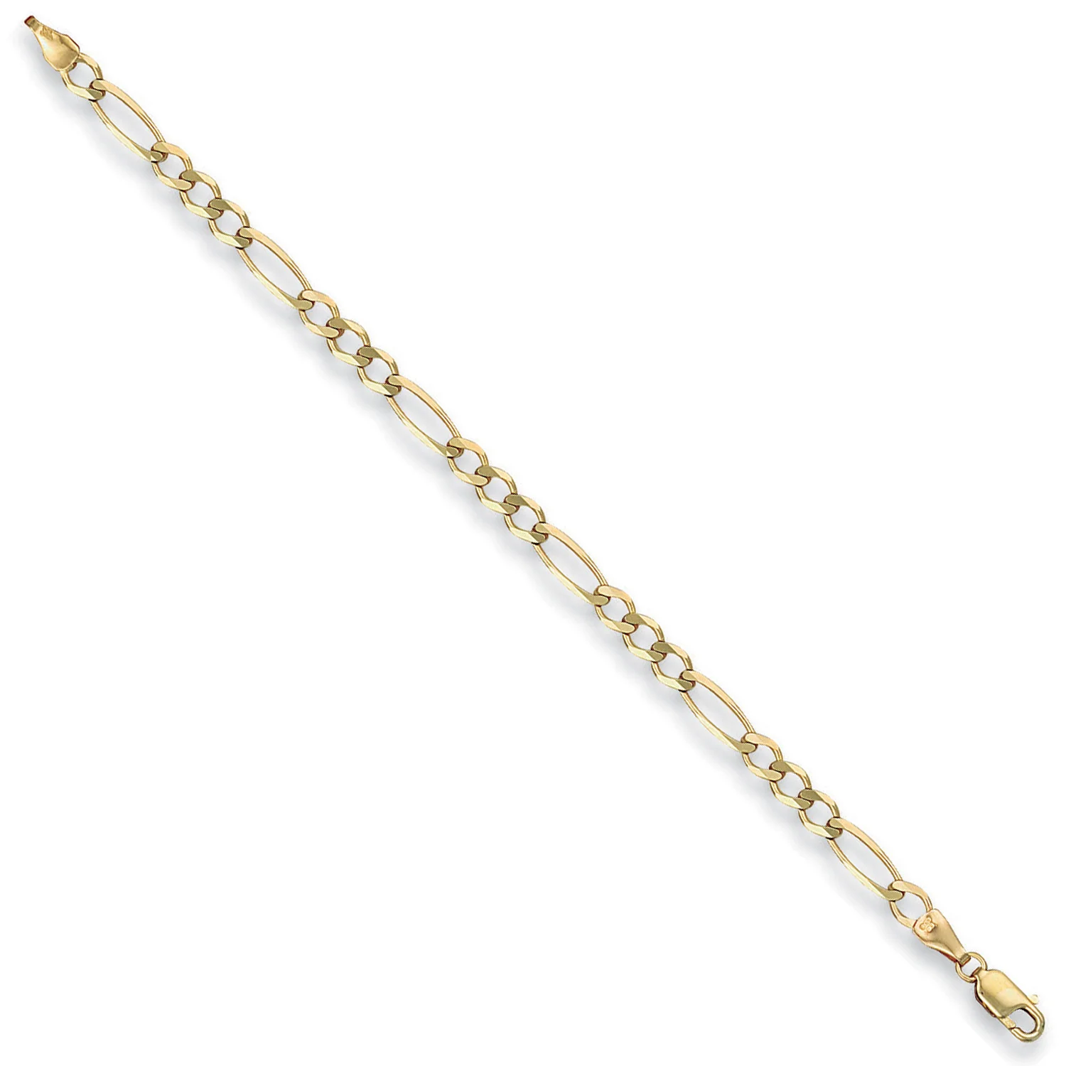 Yellow Gold 4.4mm Economy Figaro Chain - 9ct Gold - Image 2