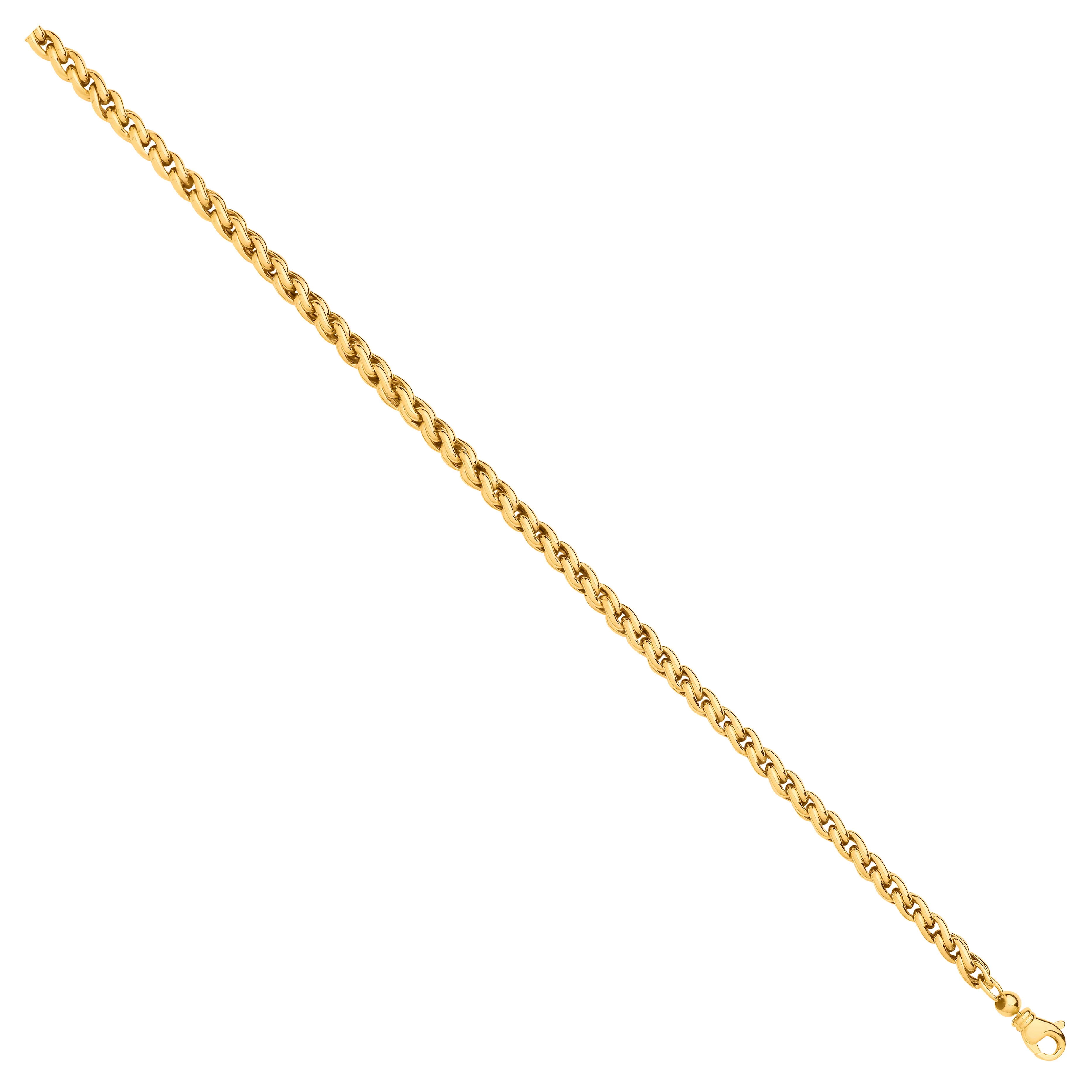 Yellow Gold 5.0mm Wheat Chains 18" Necklace/Ladies Bracelet - 9ct Gold - Image 2