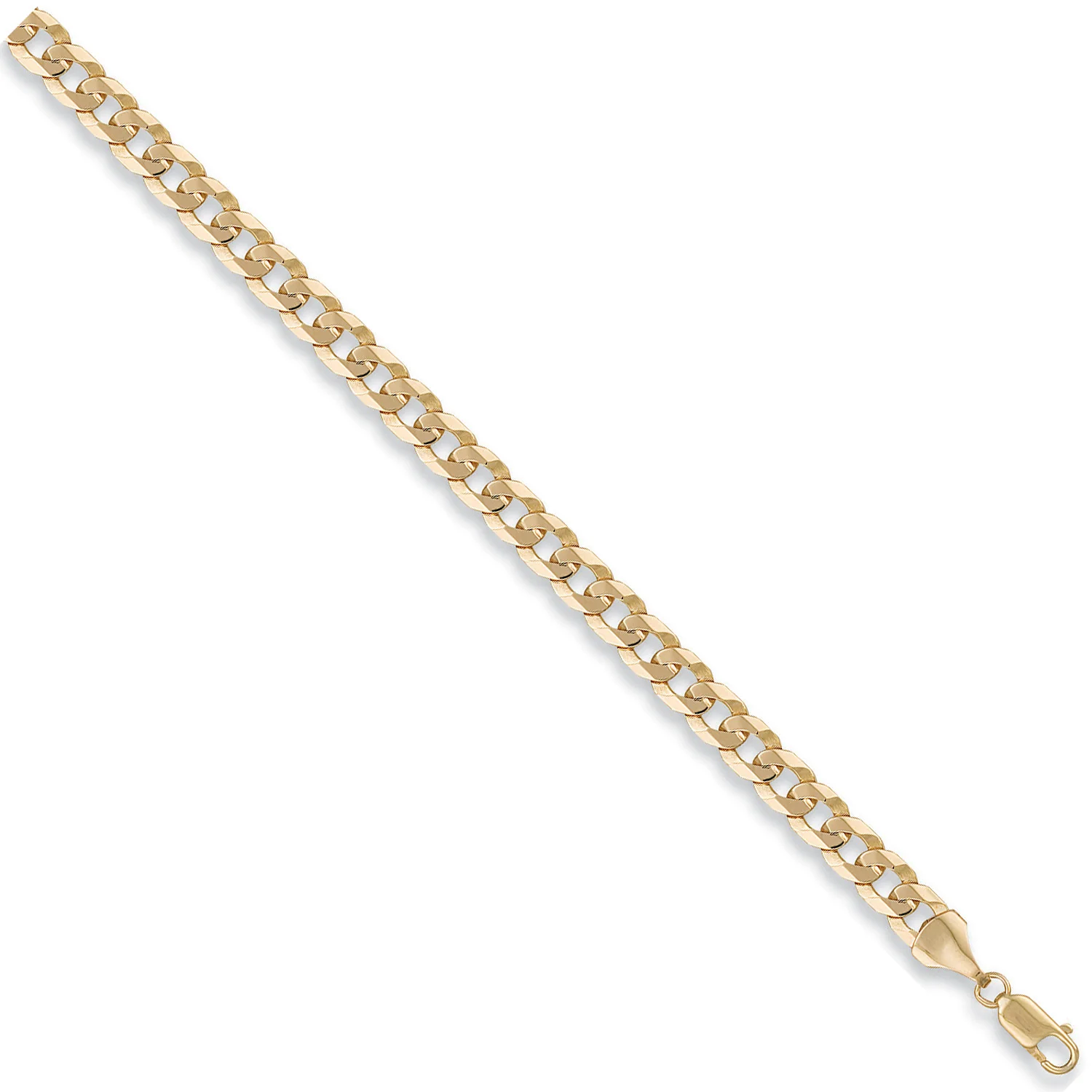 Yellow Gold 6.7mm Flat Curb Chain - 9ct Gold - Image 2