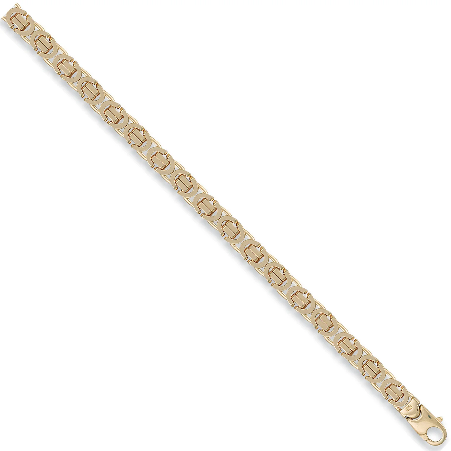 Yellow Gold 7mm Flat Byzantine Chain - 9ct Gold - Image 2