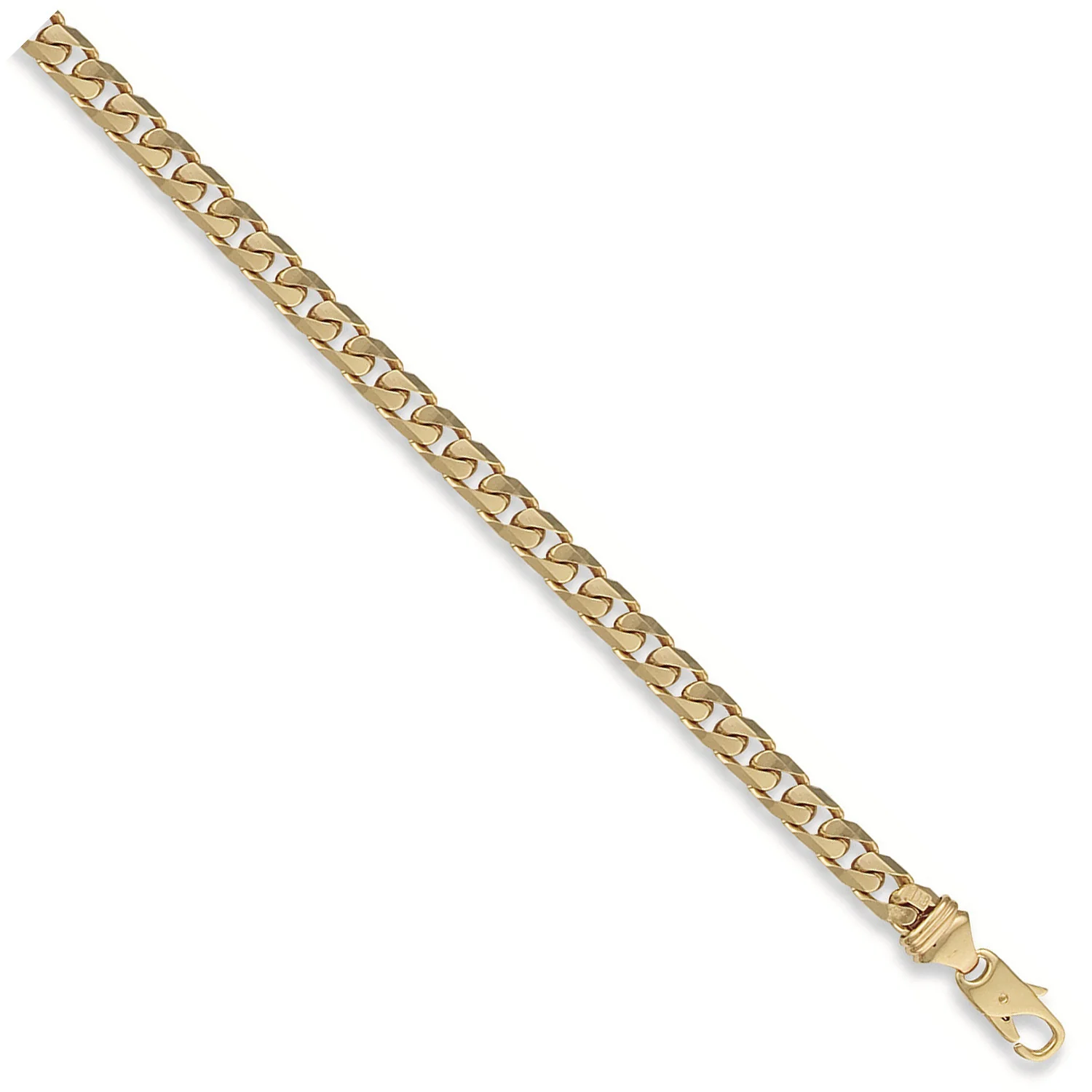 Yellow Gold 7mm Tight Link Curb Bracelets - 9ct Gold - Image 2