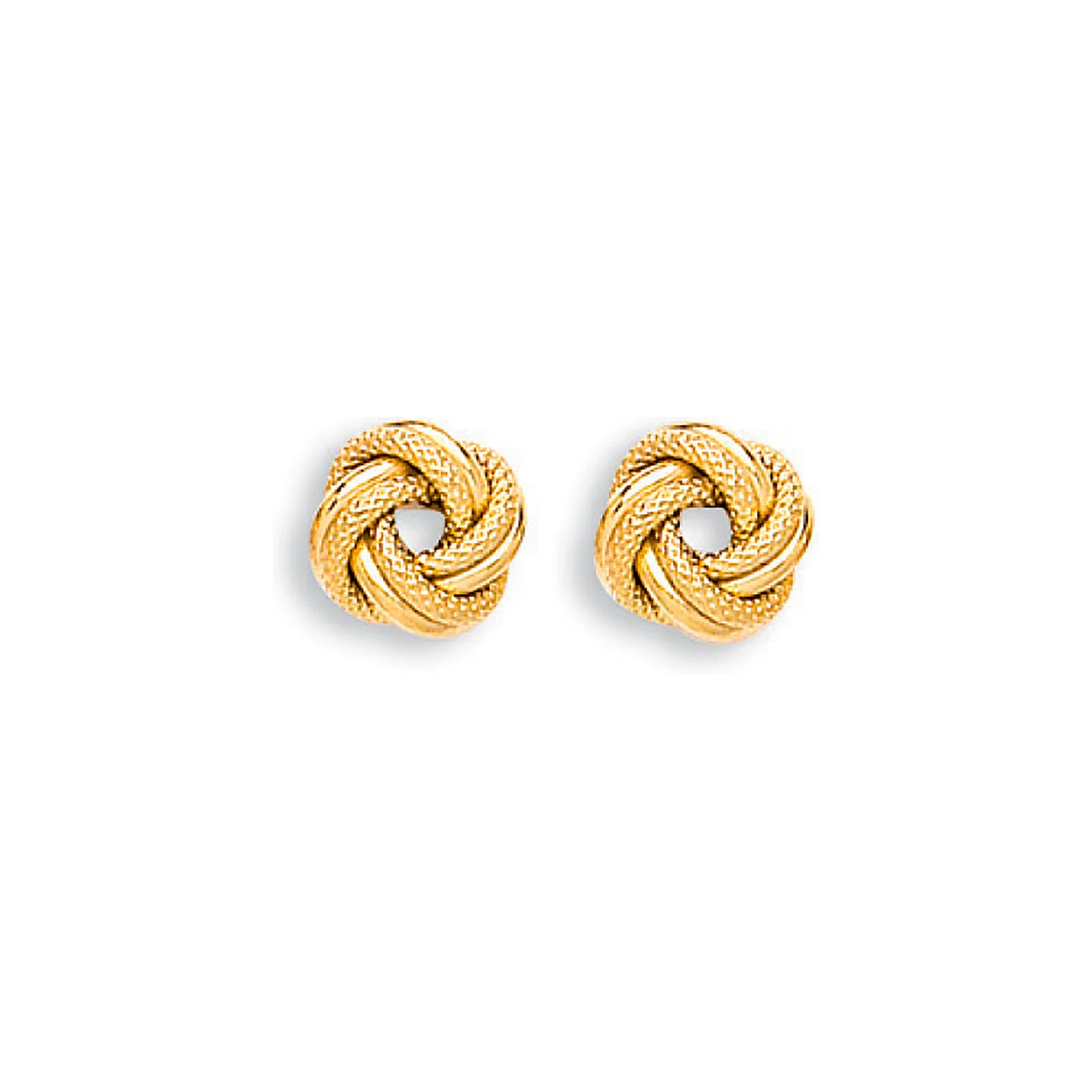 Yellow Gold 8mm Knot Stud Earrings - 9ct Gold - Image 2