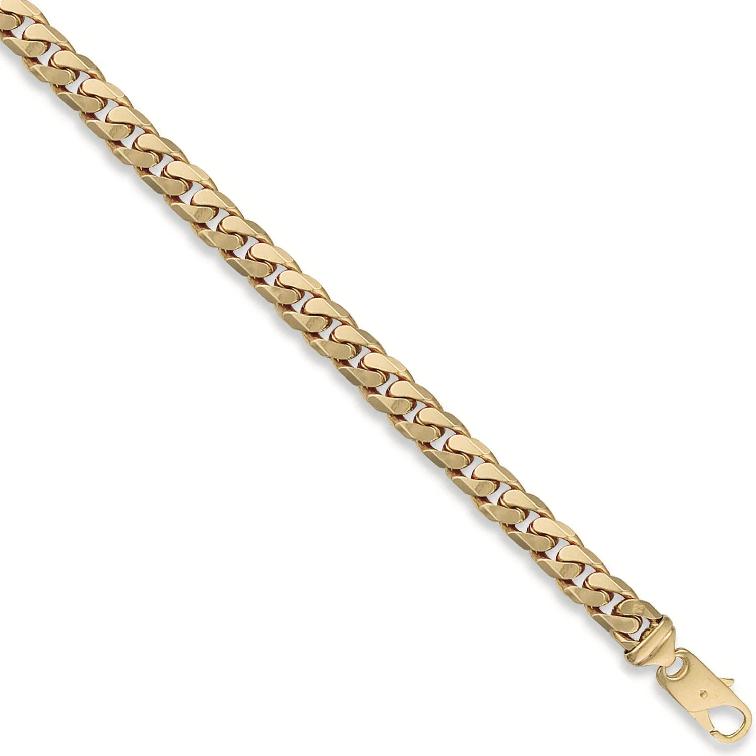 Yellow Gold 9mm Tight Link Curb Bracelets - 9ct Gold - Image 2