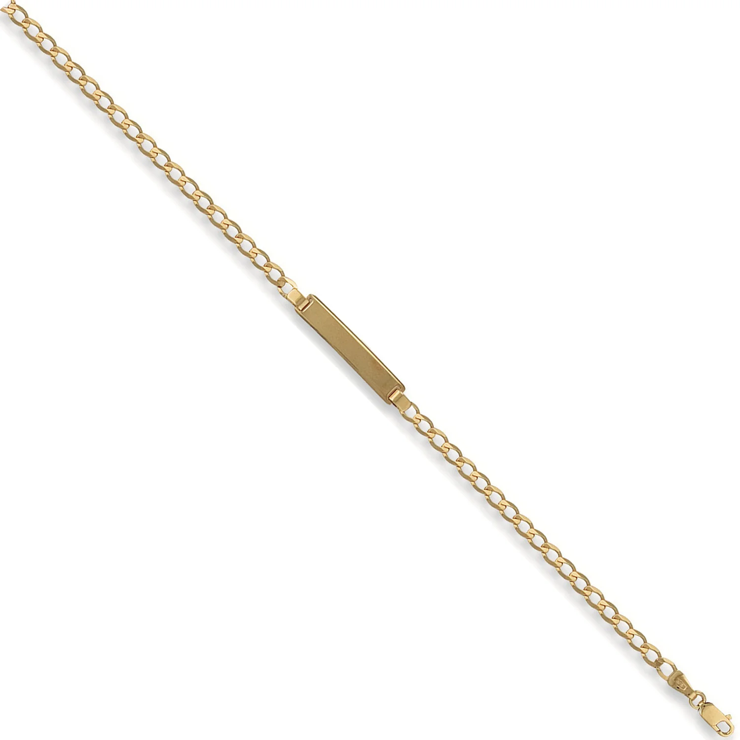 Yellow Gold Baby/Ladies Curb ID Bracelet - 9ct Gold - Image 2