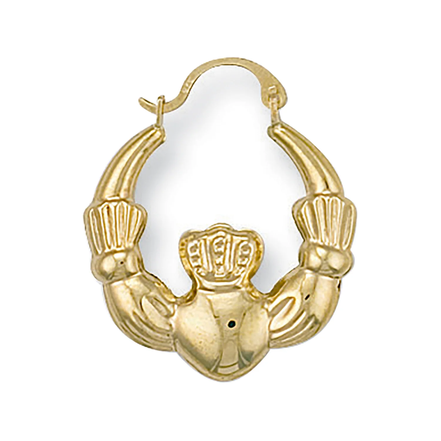 Yellow Gold Claddagh Creoles - 9ct Gold - Image 2