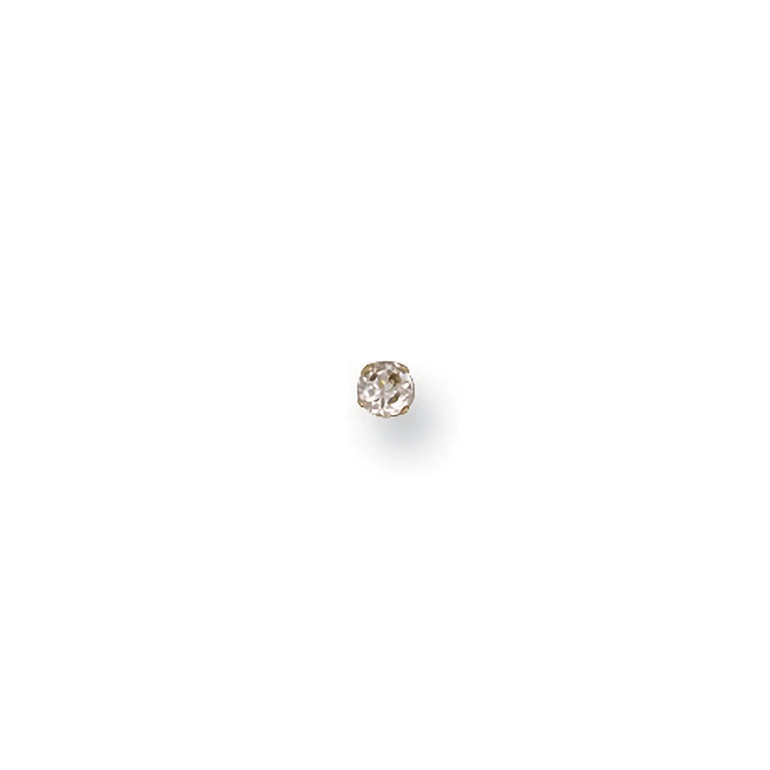 Yellow Gold Claw Set Cubic Zirconia Nose Stud - 9ct Gold - Image 2