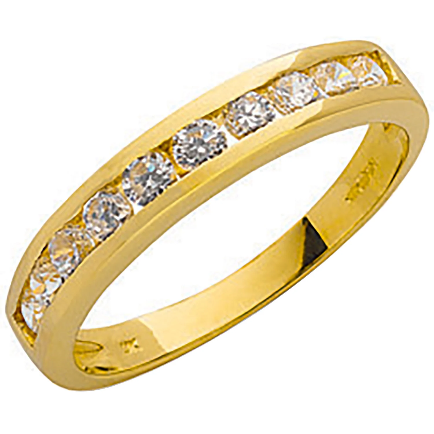 Yellow Gold Cubic Zirconia Eternity Ring - 9ct Gold - Image 2