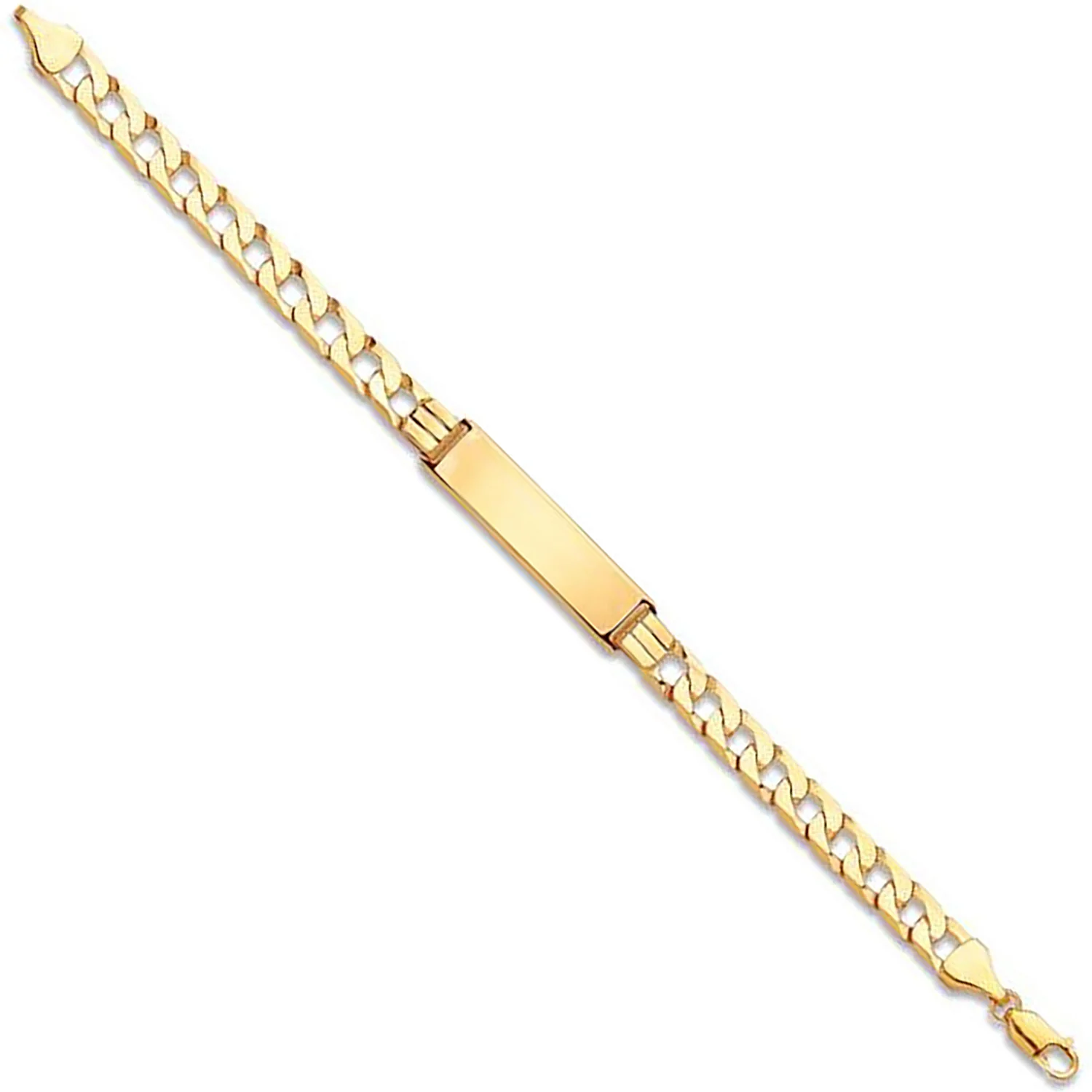 Yellow Gold Curb ID Gents Bracelet - 9ct Gold - Image 2