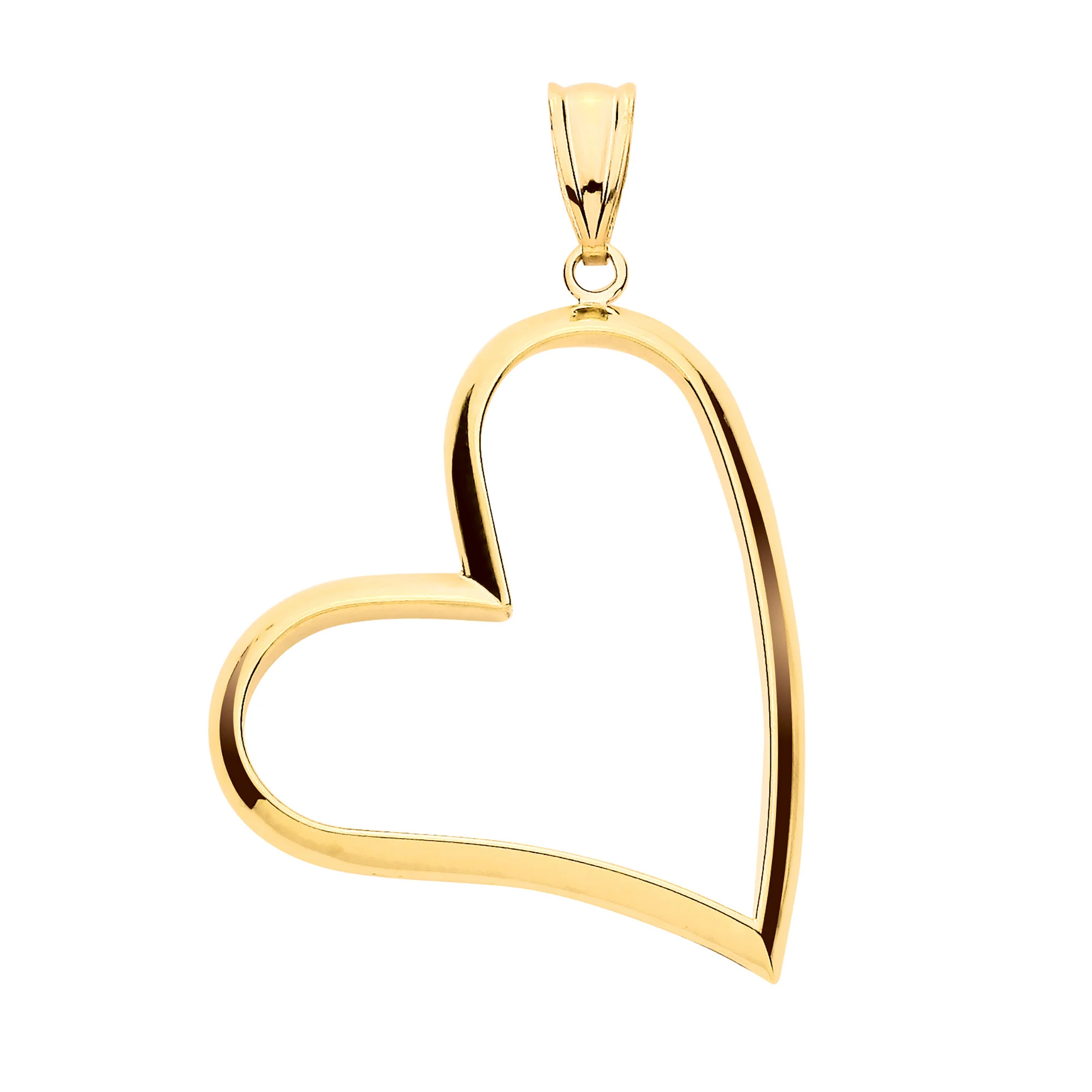 Yellow Gold Cut Out Heart Pendant - 9ct Gold - Image 2