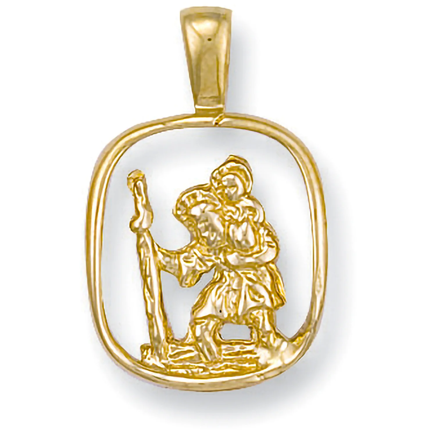 Yellow Gold Cut Out St Christopher Pendant - 9ct Gold - Image 2