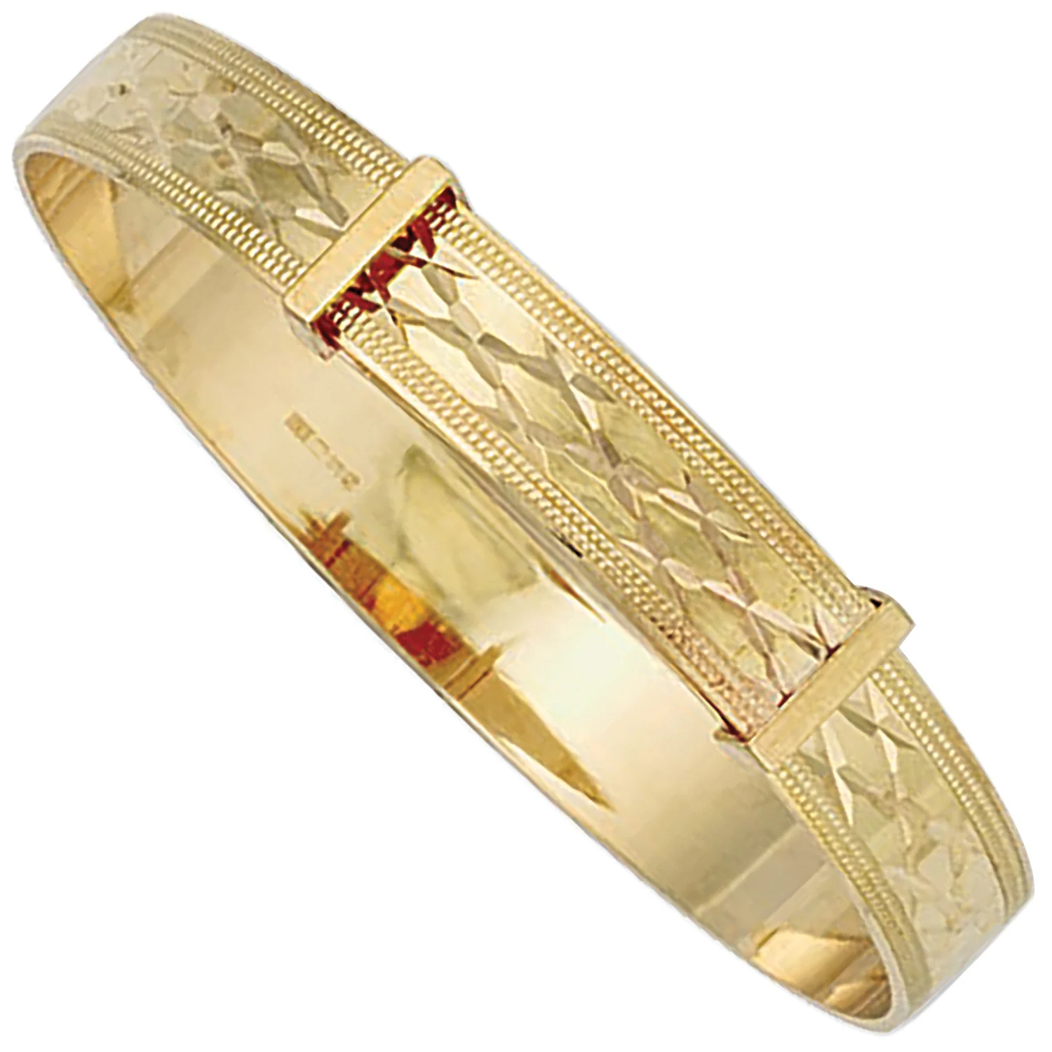Yellow Gold D/C Baby Slave Bangle - 9ct Gold - Image 2