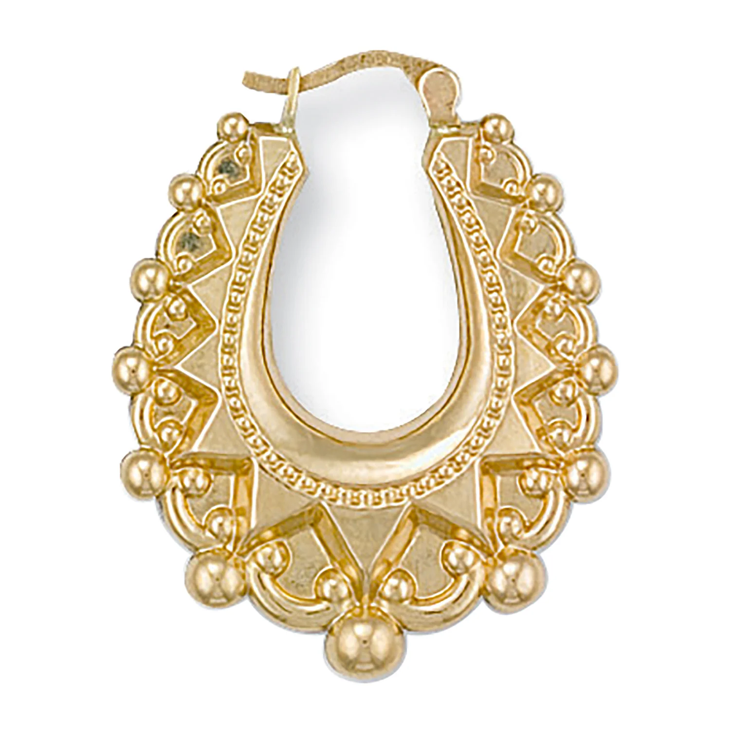 Yellow Gold Fancy Oval Creoles - 9ct Gold - Image 2