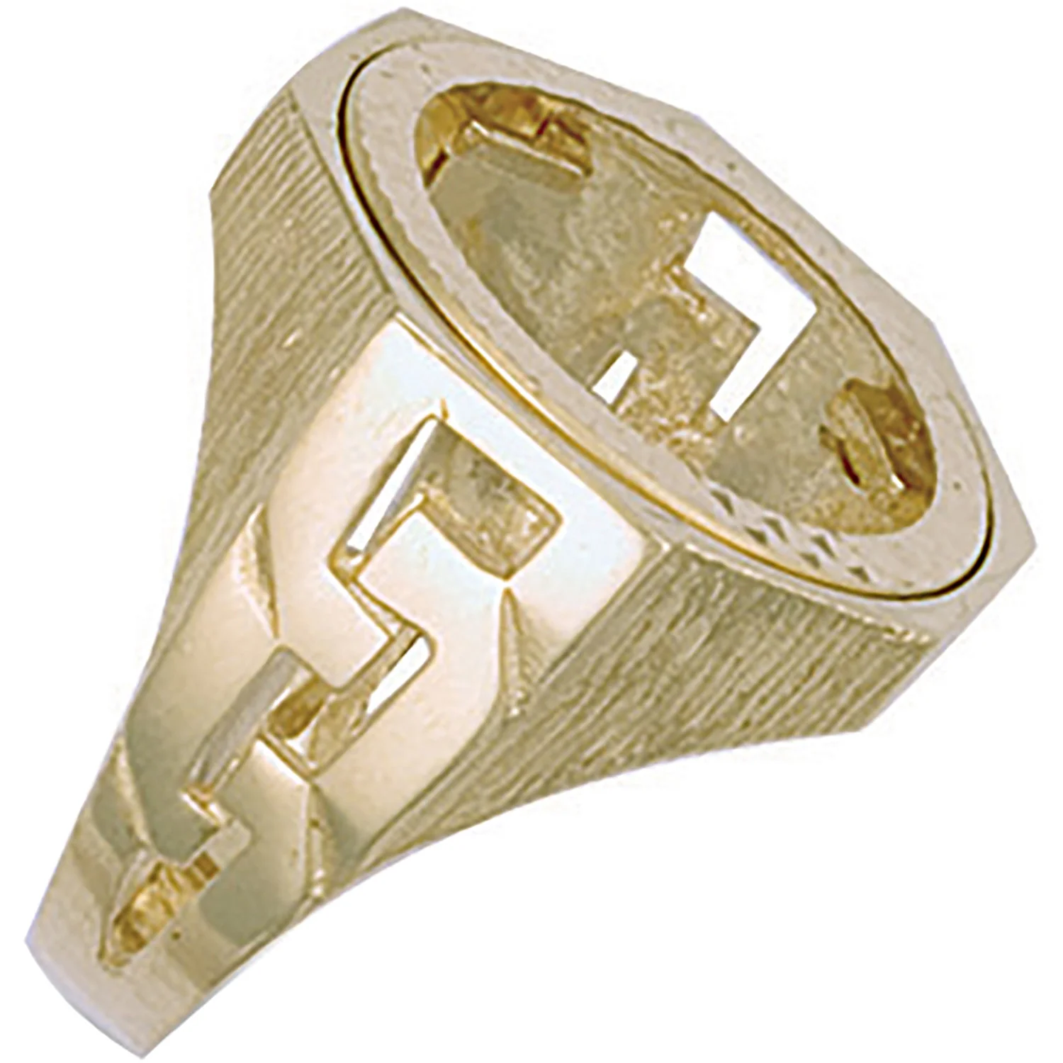Yellow Gold (Full) ID Sides Sovereign Ring - 9ct Gold - Image 2