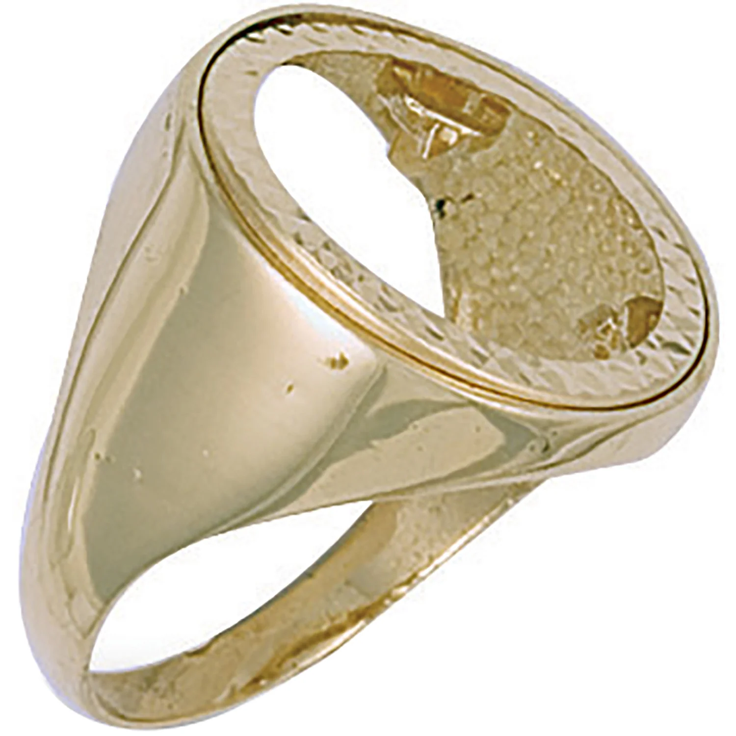 Yellow Gold (Full) Plain Sides Sovereign Ring - 9ct Gold - Image 2