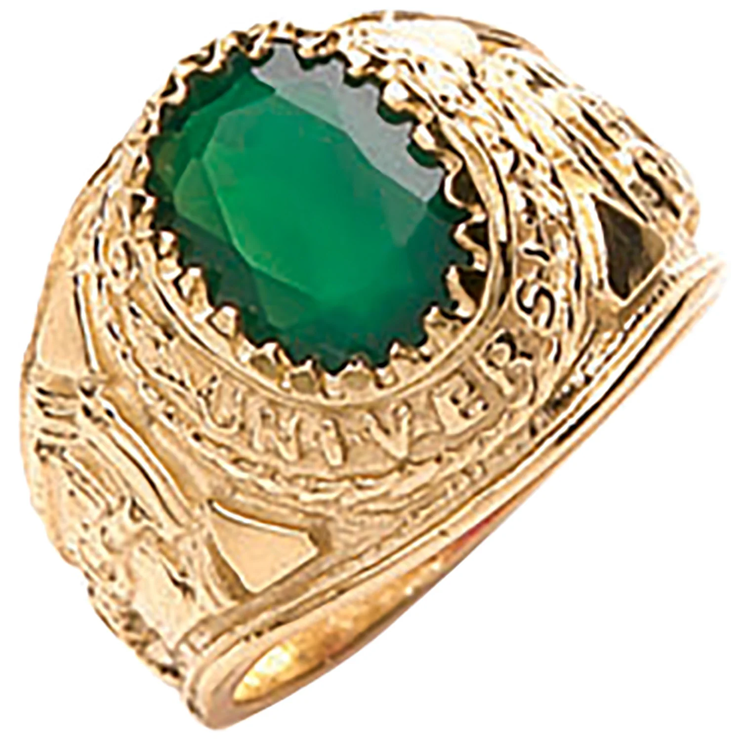 Yellow Gold Green Cubic Zirconia Baby Collage Ring - 9ct Gold - Image 2