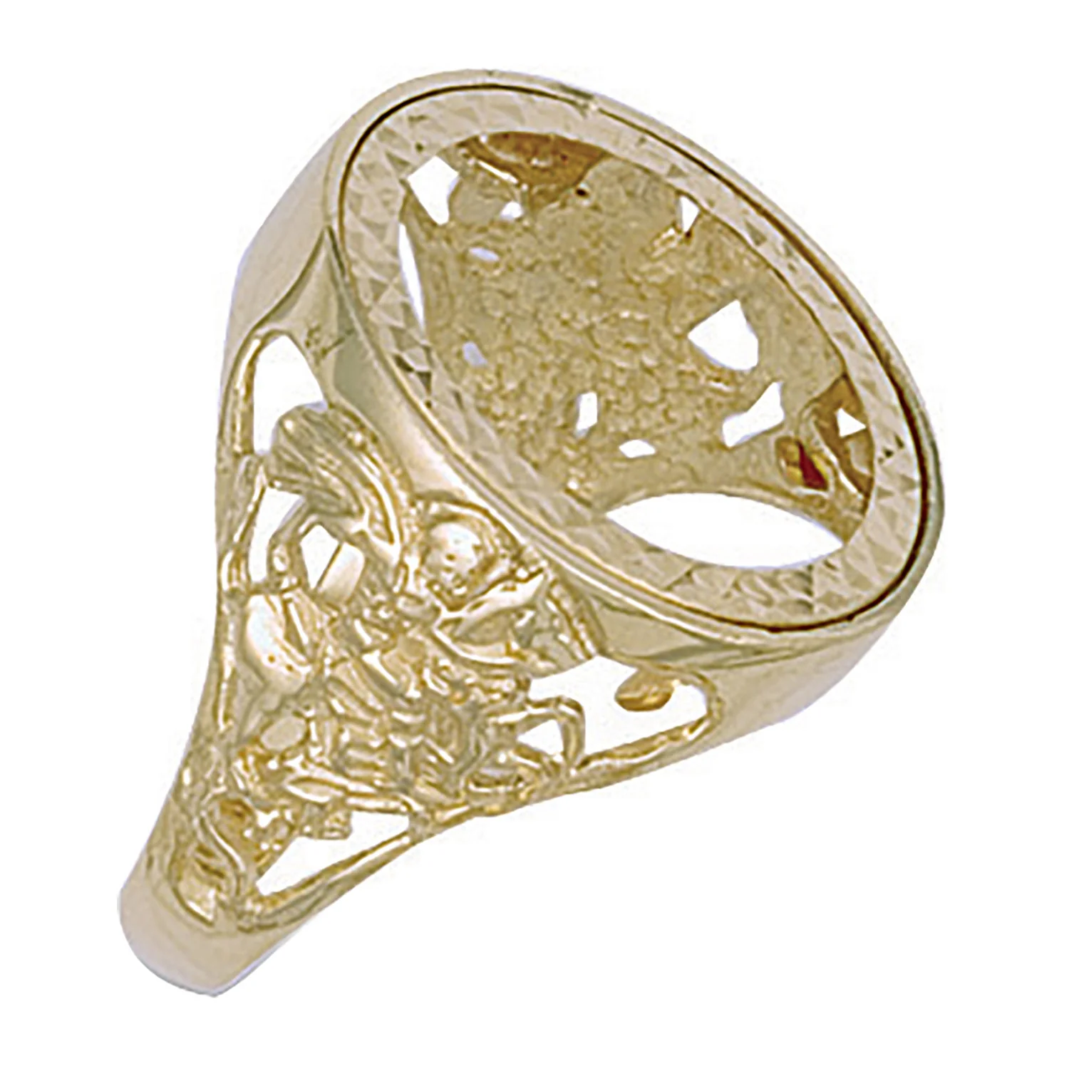 Yellow Gold (Half) George & Dragon Sovereign Ring - 9ct Gold - Image 2