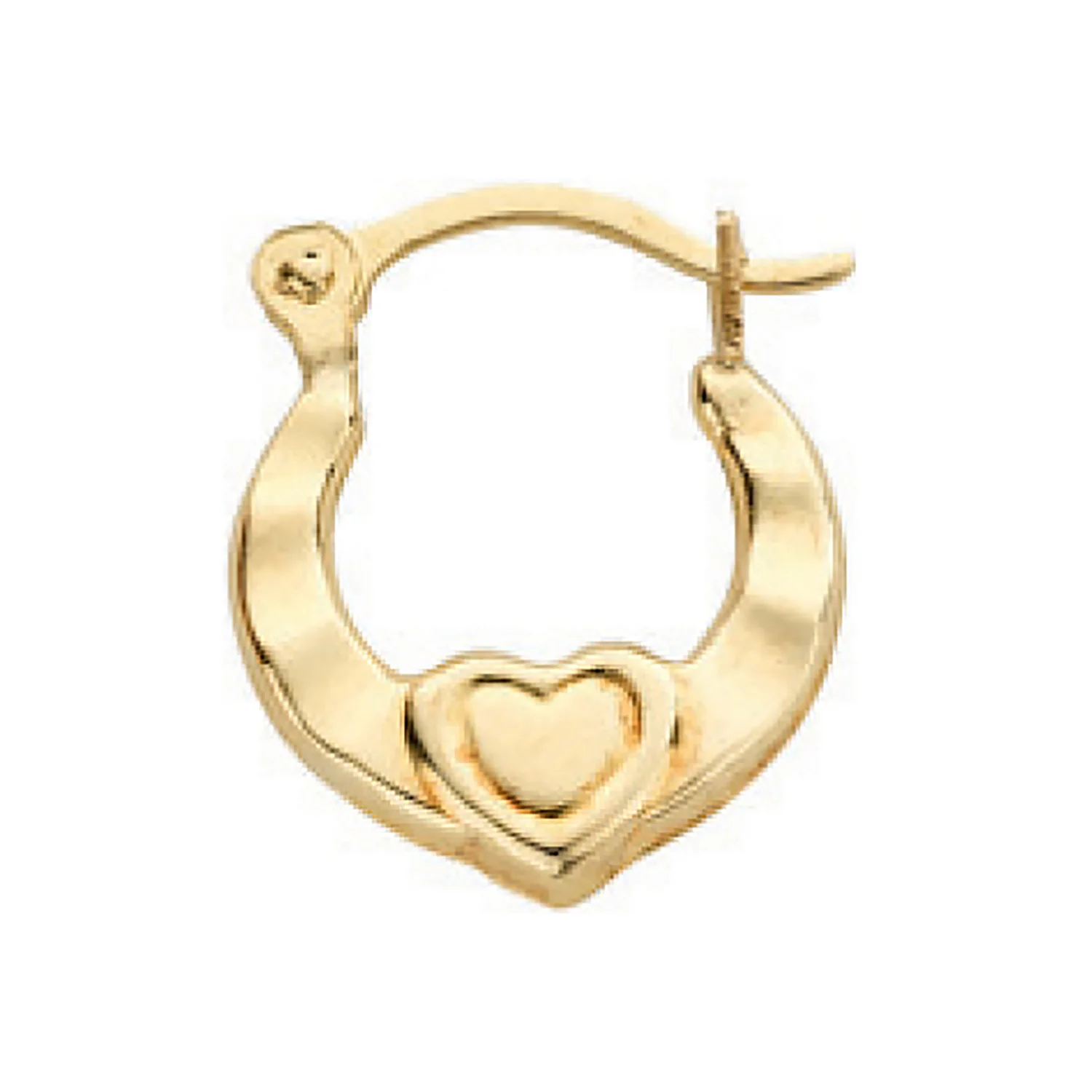 Yellow Gold Heart Creoles - 9ct Gold - Image 2