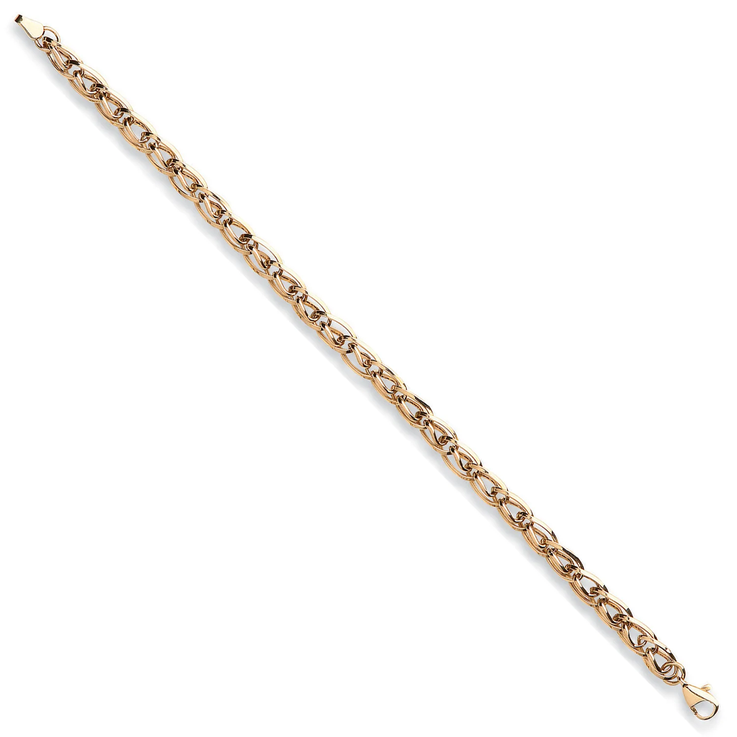 Yellow Gold Hollow Interlink Bracelet - 9ct Gold - Image 2