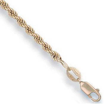 Yellow Gold Hollow Rope Anklet - 9ct Gold - Image 2