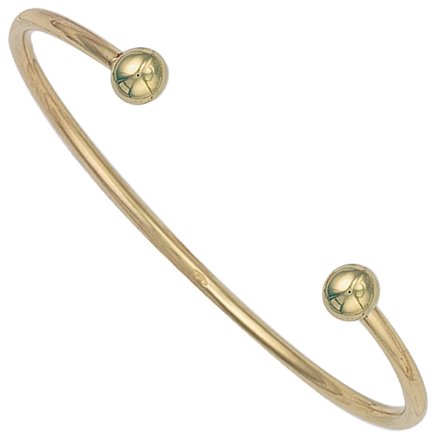 Yellow Gold Ladies 2.5mm Solid Torque Bangle - 9ct Gold - Image 2