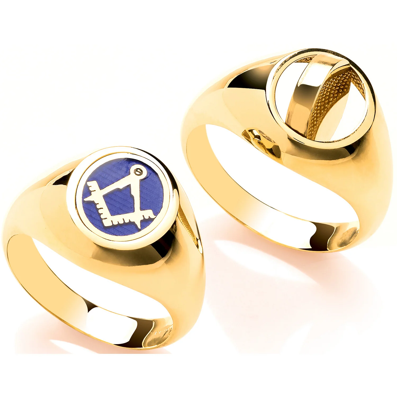 Yellow Gold Masonic Swivel OVAL Signet Ring - 9ct Gold - Image 2