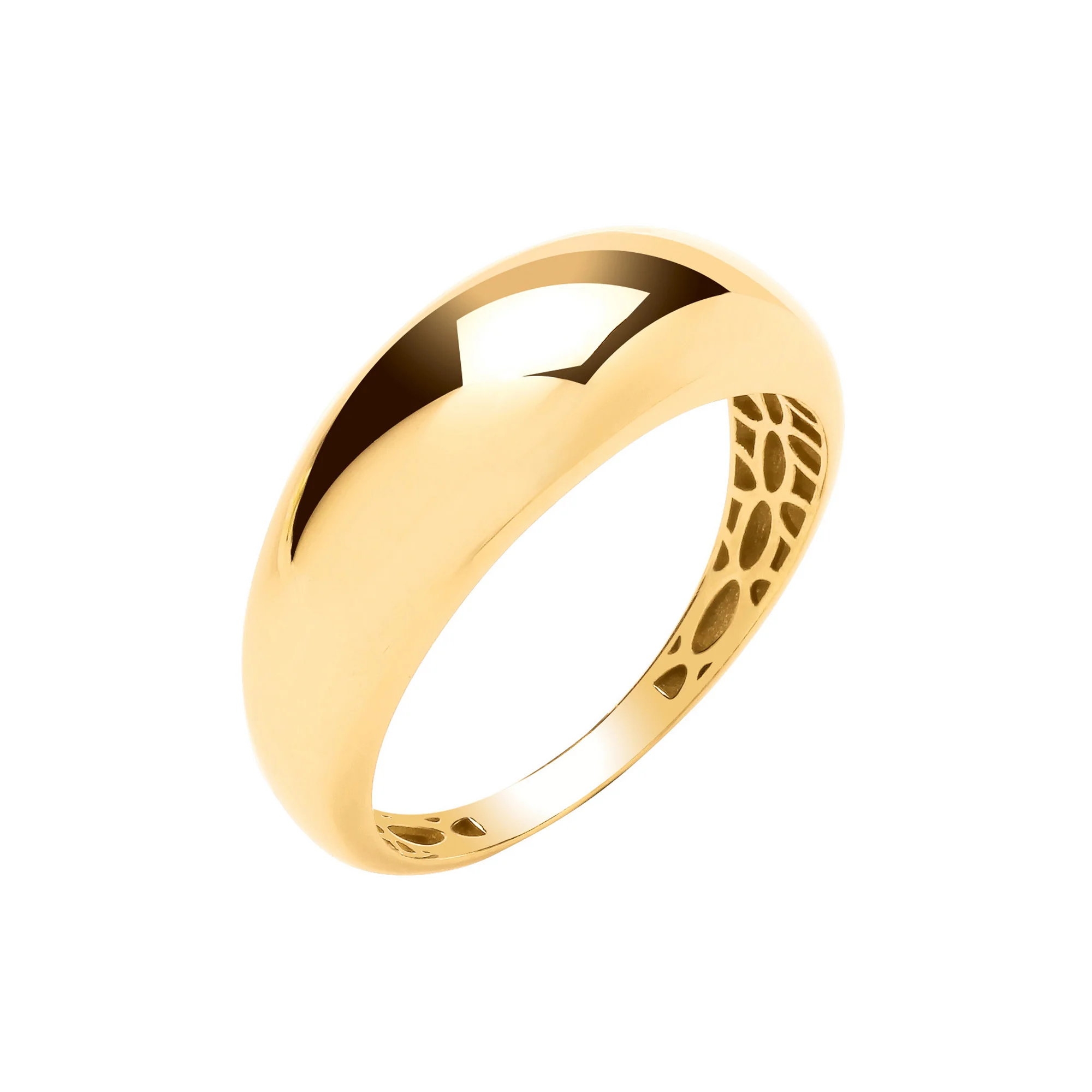 Yellow Gold Plain Dome Ladies Ring - 9ct Gold - Image 2