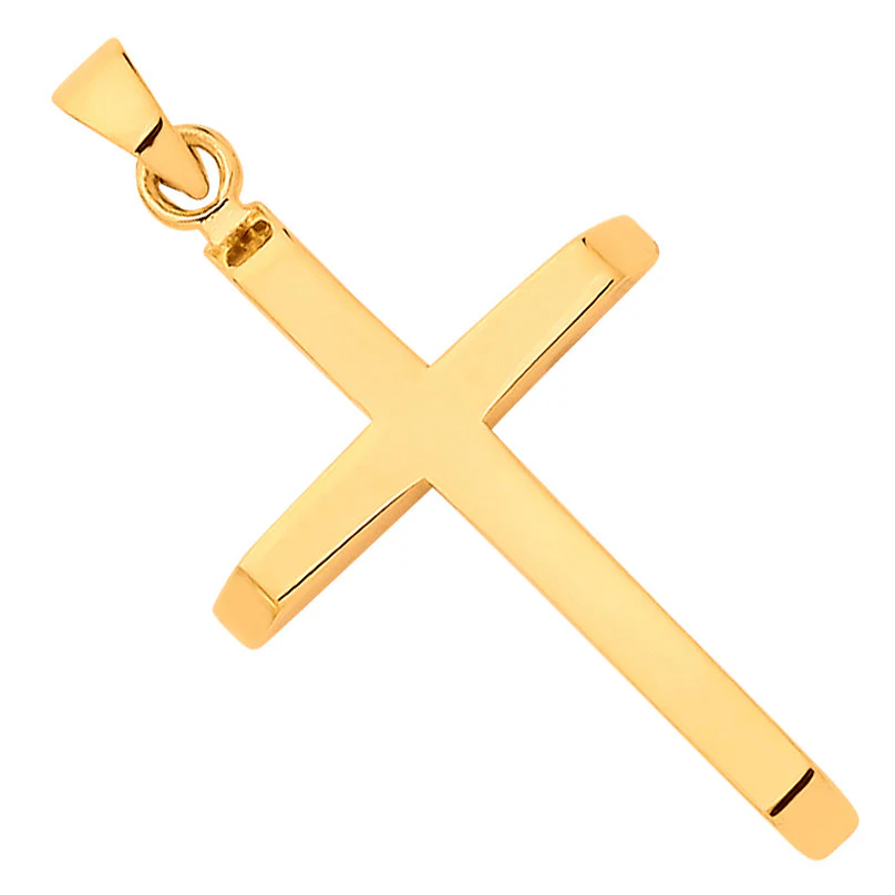 Yellow Gold Plain Small Cross - 9ct Gold - Image 2