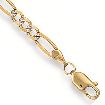 Yellow Gold Rhodium Plated Figaro Anklet - 9ct Gold - Image 2