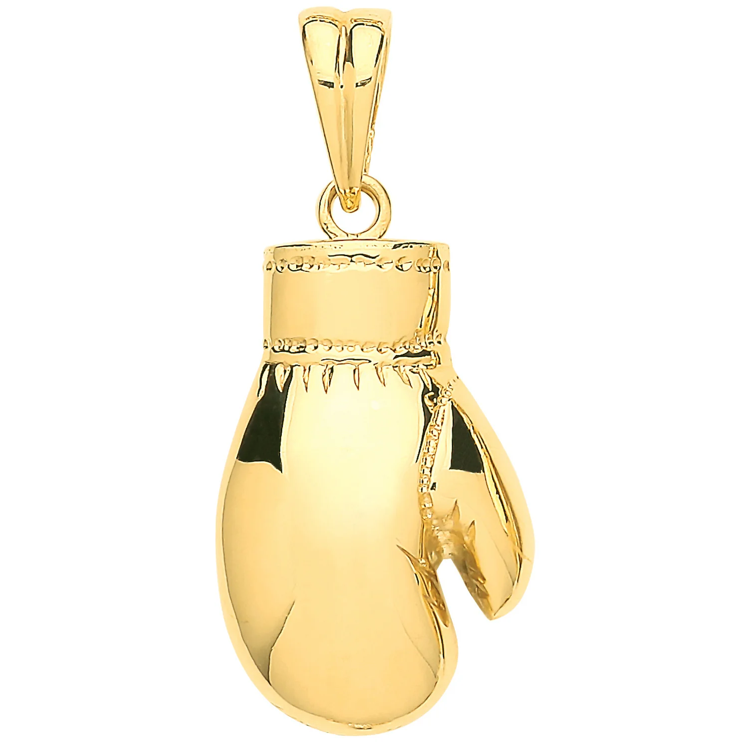 Yellow Gold Semi-Solid, Plain Boxing Glove Pendant - 9ct Gold - Image 2