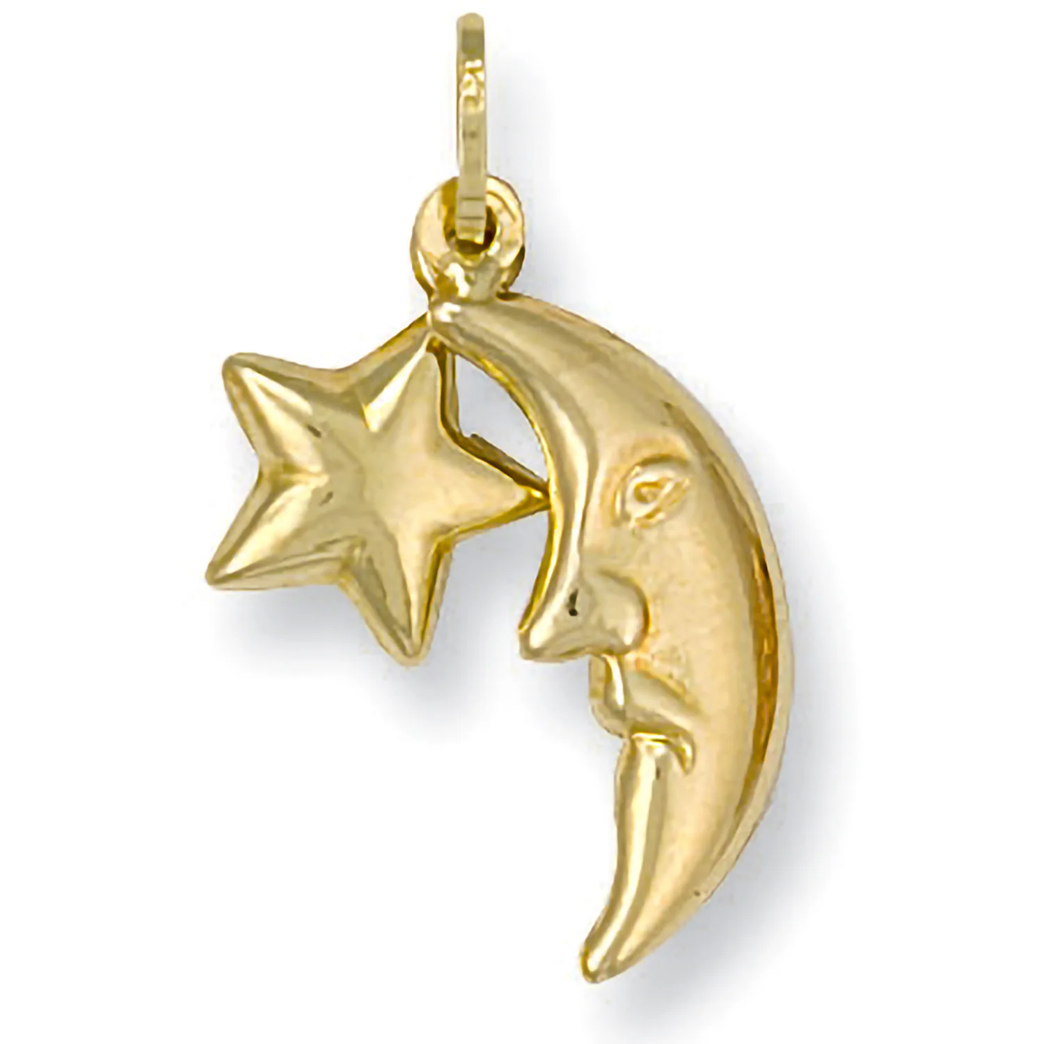 Yellow Gold Star & Moon Pendant - 9ct Gold - Image 2