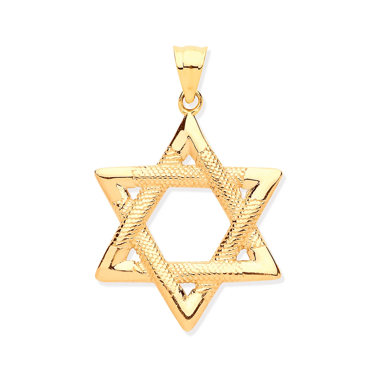 Yellow Gold Star of David Large Pendant - 9ct Gold - Image 2