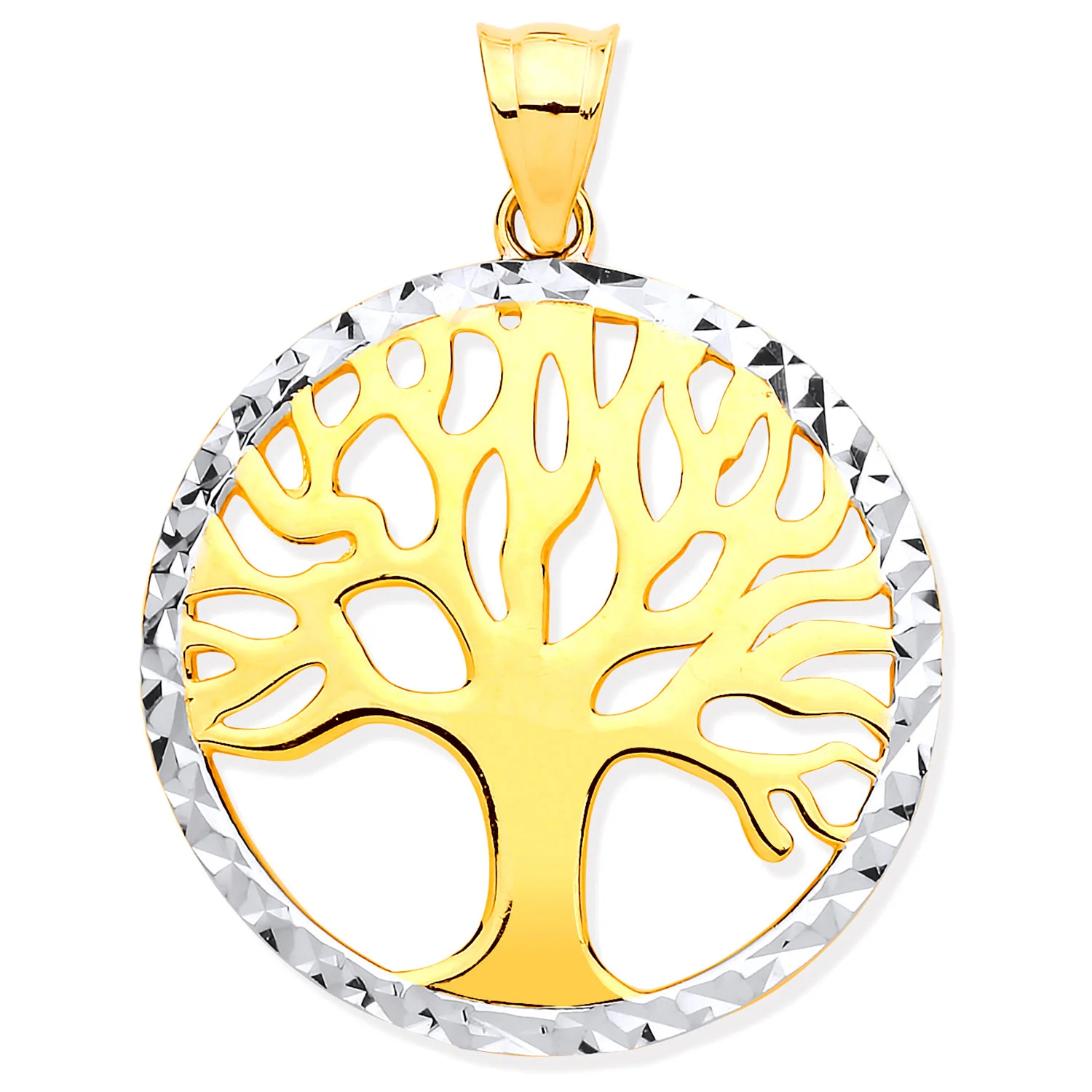 Yellow & White Gold Tree of Life Pendant - 9ct Gold - Image 2