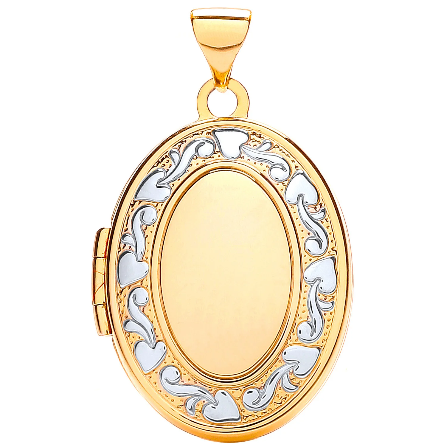 Yellow/White Oval Shaped Family Locket - 9ct Gold - Image 2